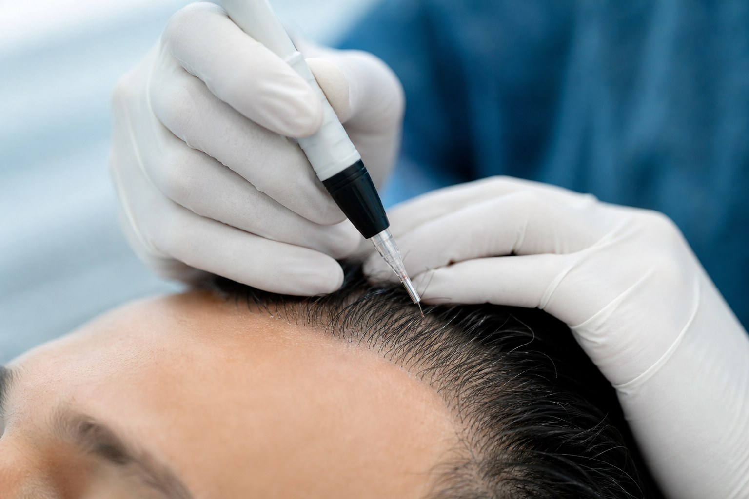 DHI hair transplant using a Choi implanter pen at EsteCenter Istanbul