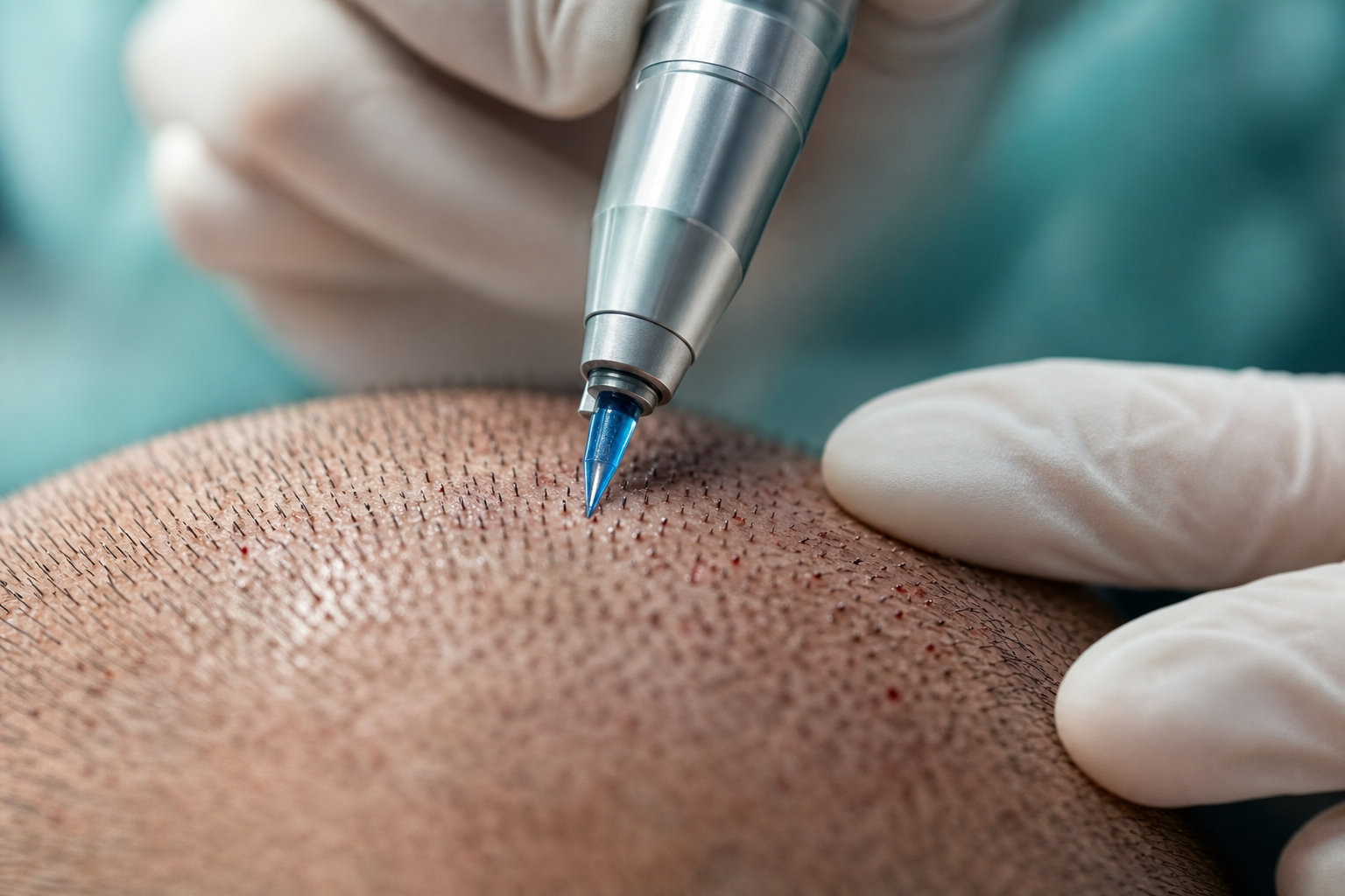 Sapphire FUE hair transplant with a sapphire blade at EsteCenter Istanbul